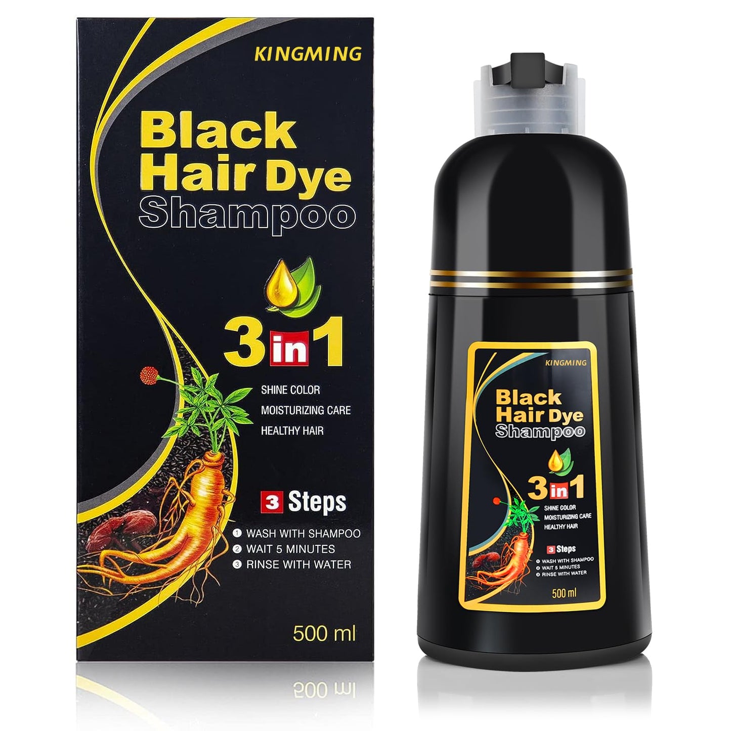 Shampoo Cubre Canas Black Hair 3 en 1